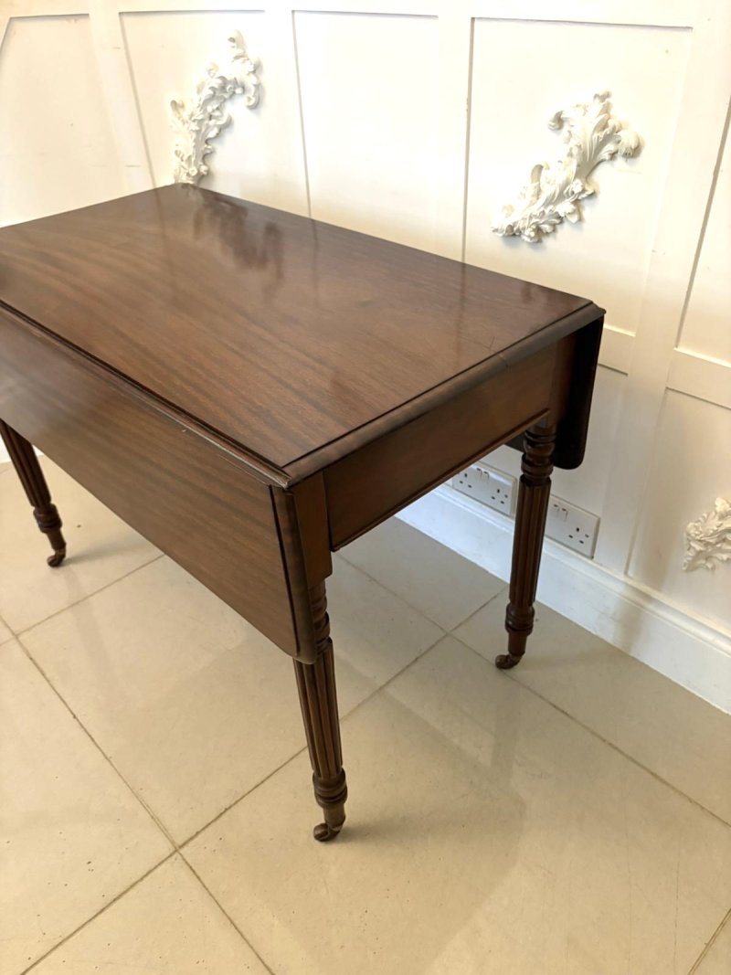 Quality Antique Regency Mahogany Drop-Leaf Pembroke Table